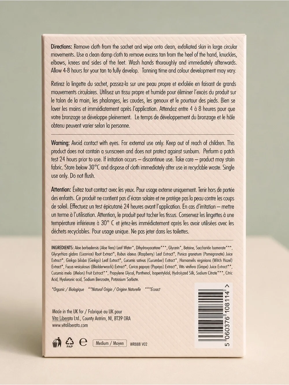 Vita Liberata Phenomenal Organic Tan Infused Cloth